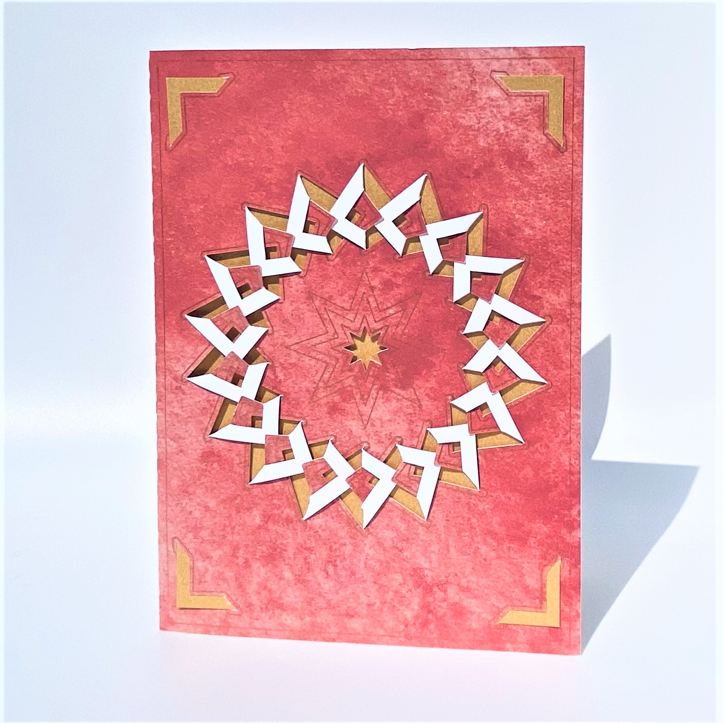 18 point star orange card
